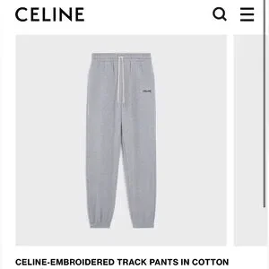 Celine | Pants | Celineembroidered Track Pants In Cottongrey Black